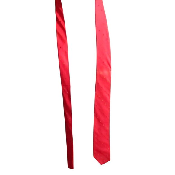 Vintage Damon Star Patterned Red Silk Tie 1950's Paris Texas 52" - Picture 3 of 5